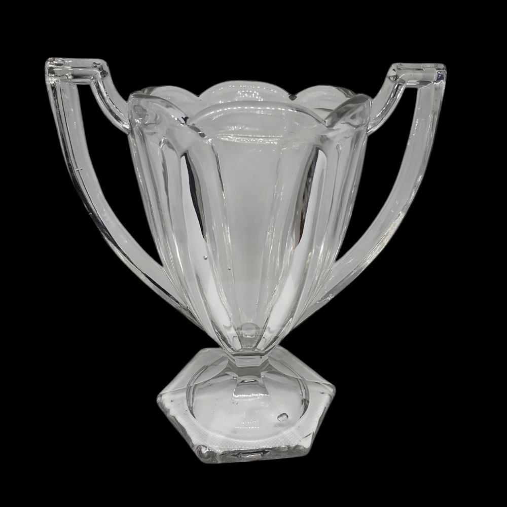 VINTAGE George Davidson &Co. Glass Chippendale celery vase. 1930s